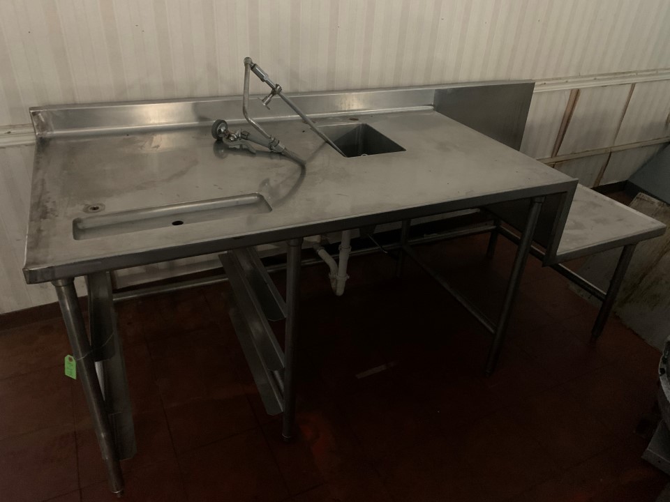 88.5" Stainless Steel Sink Table with Sprayer